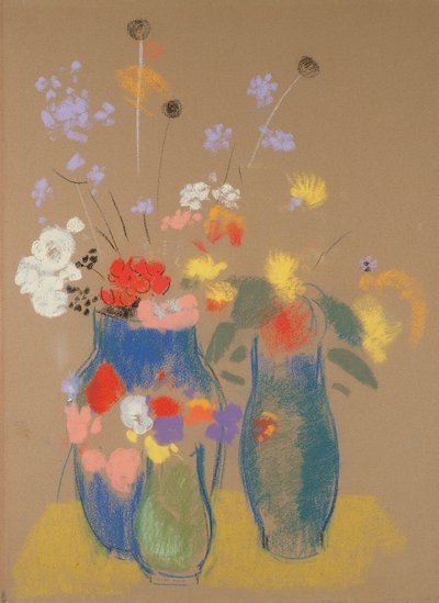 Tre vasi di fiori, c.1908-10 da Odilon Redon